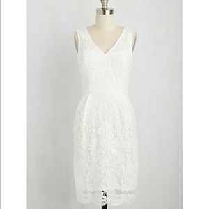 ModCloth/Mystic White Lace Cocktail Dress - 4